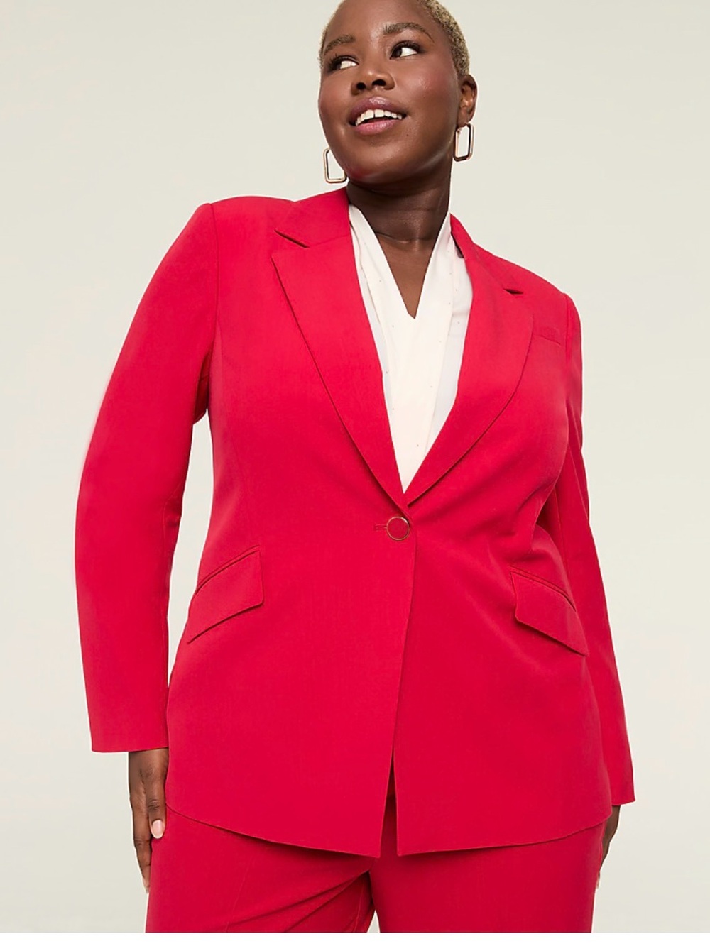 Lane Bryant Vibrant Red Single-Button Blazer